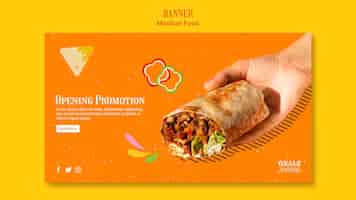 PSD gratuito plantilla de banner de comida mexicana