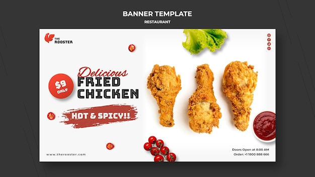 Plantilla de banner de comida rápida
