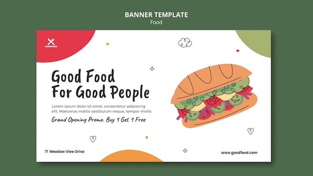 Plantilla de banner de comida sabrosa