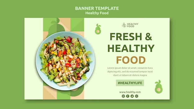 PSD gratuito plantilla de banner de comida saludable