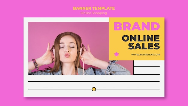 PSD gratuito plantilla de banner de compras en línea de verano