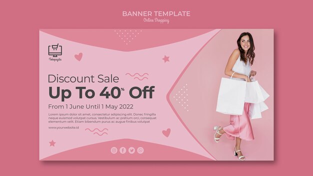 Plantilla de banner de compras en línea