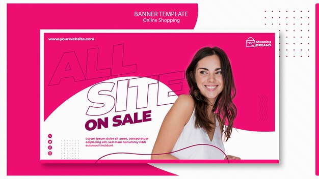 PSD gratuito plantilla de banner de compras en línea