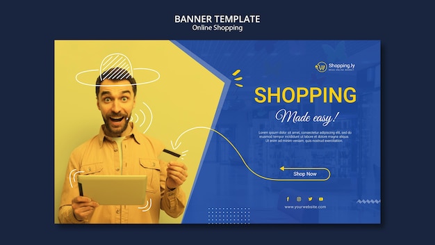 PSD gratuito plantilla de banner de compras en línea