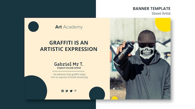 PSD gratuito plantilla de banner de concepto de artista callejero