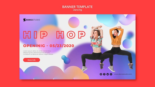 Plantilla de banner con concepto de baile