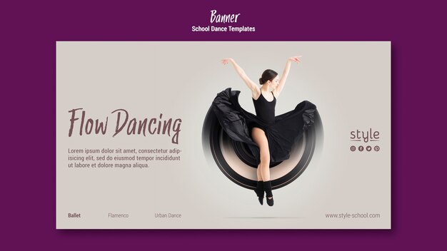 Plantilla de banner de concepto de baile