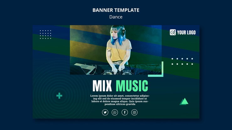 PSD gratuito plantilla de banner de concepto de baile