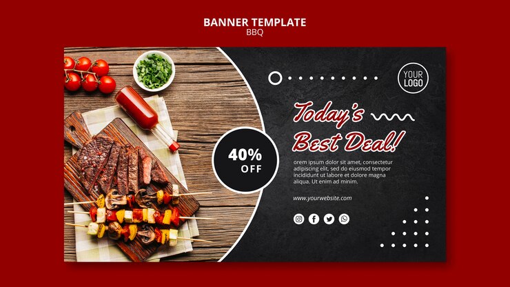 PSD gratuito plantilla de banner de concepto de barbacoa