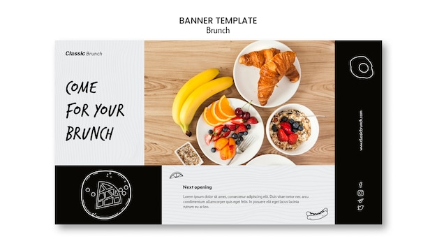 PSD gratuito plantilla de banner de concepto de brunch