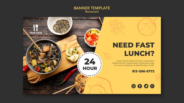 Plantilla de banner de concepto de brunch