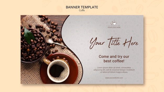 Plantilla de banner de concepto de café