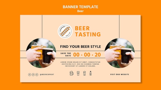 PSD gratuito plantilla de banner de concepto de cerveza