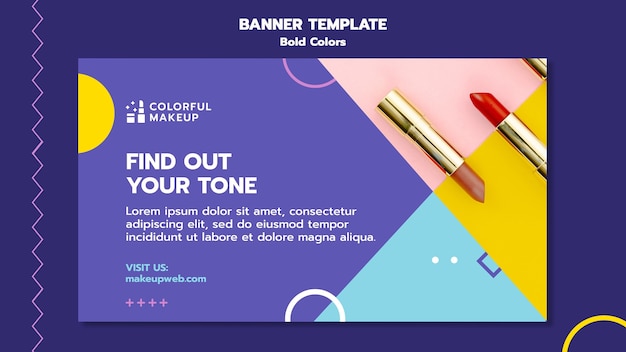 PSD gratuito plantilla de banner de concepto de colores llamativos