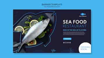 PSD gratuito plantilla de banner de concepto de comida de mar