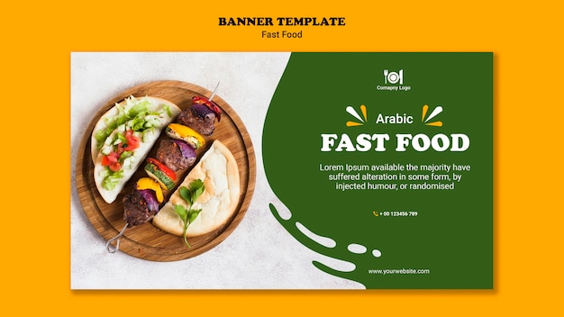 Plantilla de banner de concepto de comida rápida