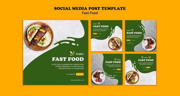 Plantilla de banner de concepto de comida rápida