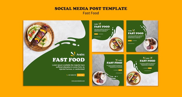 Plantilla de banner de concepto de comida rápida