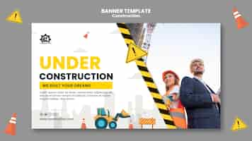 PSD gratuito plantilla de banner de concepto de construcción