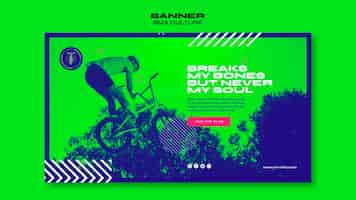 PSD gratuito plantilla de banner de concepto de cultura bmx