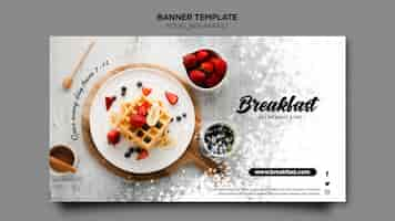 PSD gratuito plantilla de banner de concepto de desayuno