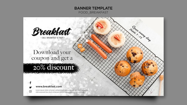 PSD gratuito plantilla de banner de concepto de desayuno