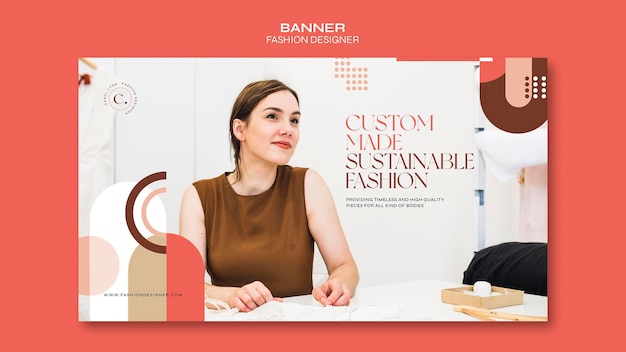 PSD gratuito plantilla de banner de concepto de diseñador de moda