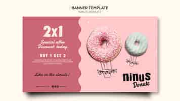 PSD gratuito plantilla de banner de concepto de donas