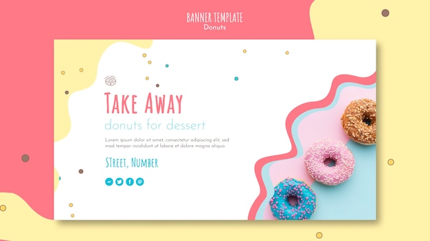 Plantilla de banner de concepto de donut