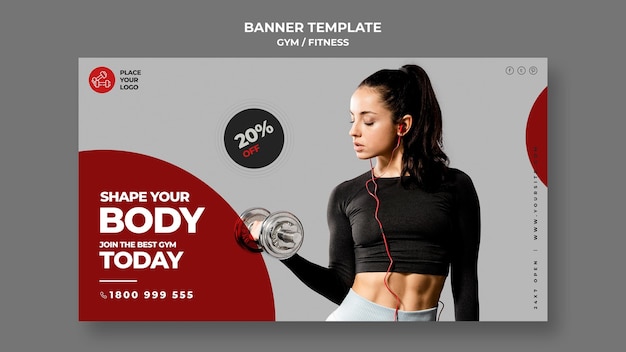 PSD gratuito plantilla de banner de concepto de fitness