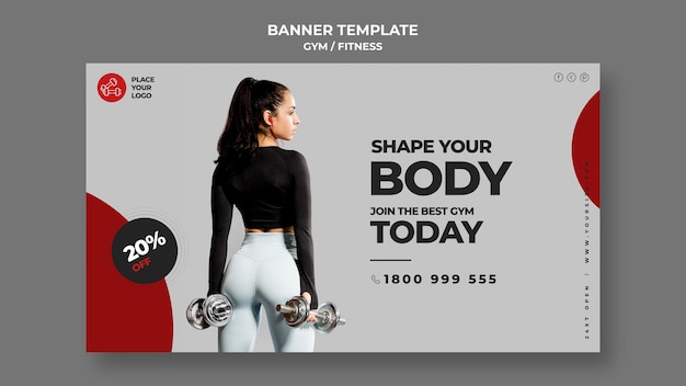 PSD gratuito plantilla de banner de concepto de fitness