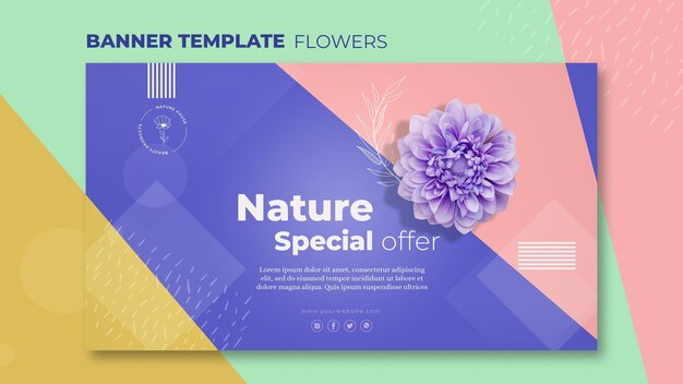 Plantilla de banner de concepto de flor