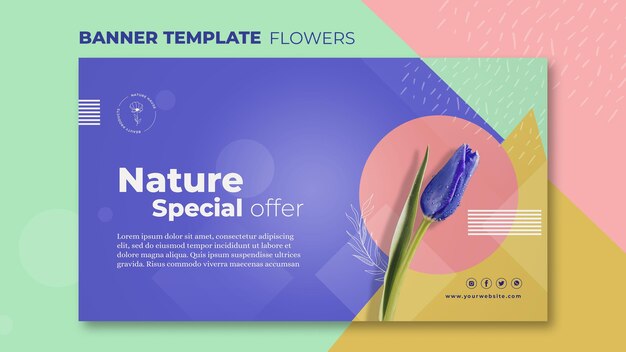 Plantilla de banner de concepto de flor