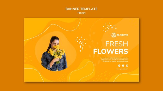 PSD gratuito plantilla de banner de concepto de floristería