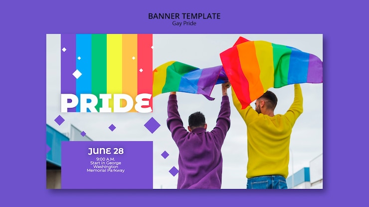 PSD gratuito plantilla de banner de concepto gay prinde