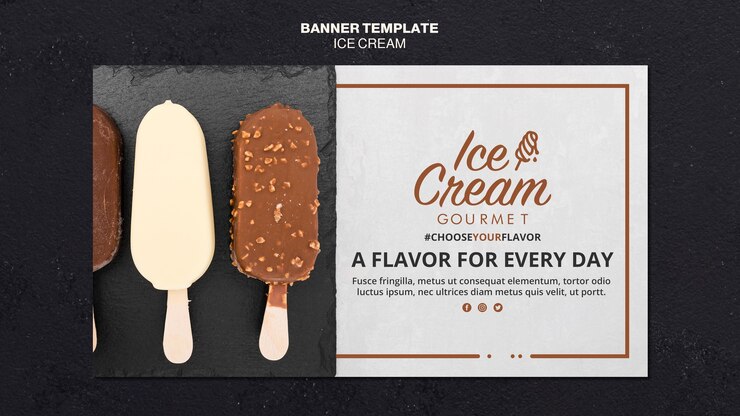 PSD gratuito plantilla de banner de concepto de helado