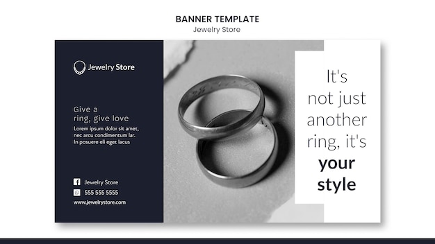 PSD gratuito plantilla de banner de concepto de joyería