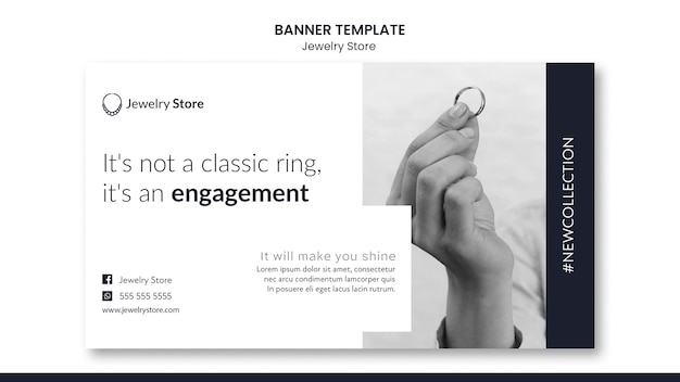 PSD gratuito plantilla de banner de concepto de joyería