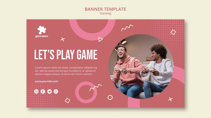 PSD gratuito plantilla de banner de concepto de juego