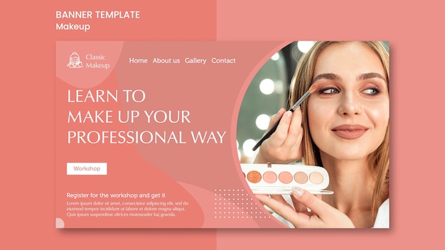 PSD gratuito plantilla de banner de concepto de maquillaje