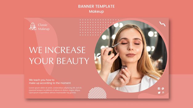 Plantilla de banner de concepto de maquillaje