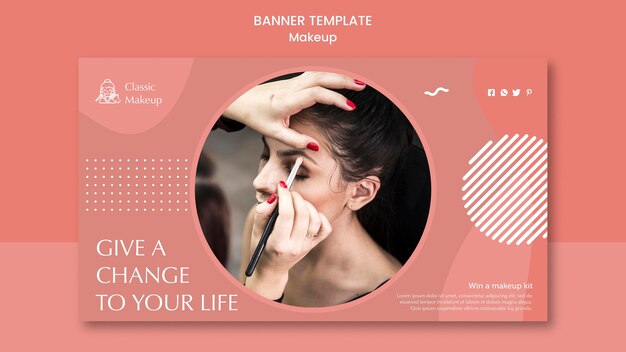 Plantilla de banner de concepto de maquillaje