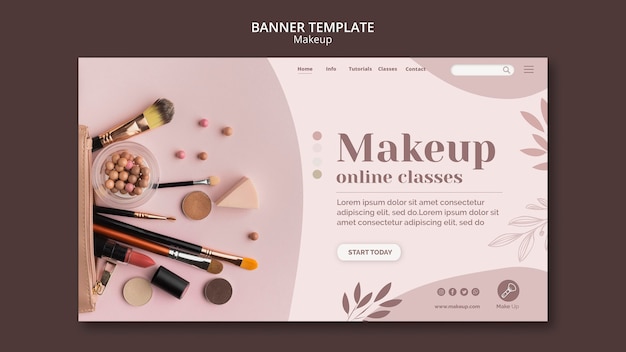 Plantilla de banner de concepto de maquillaje