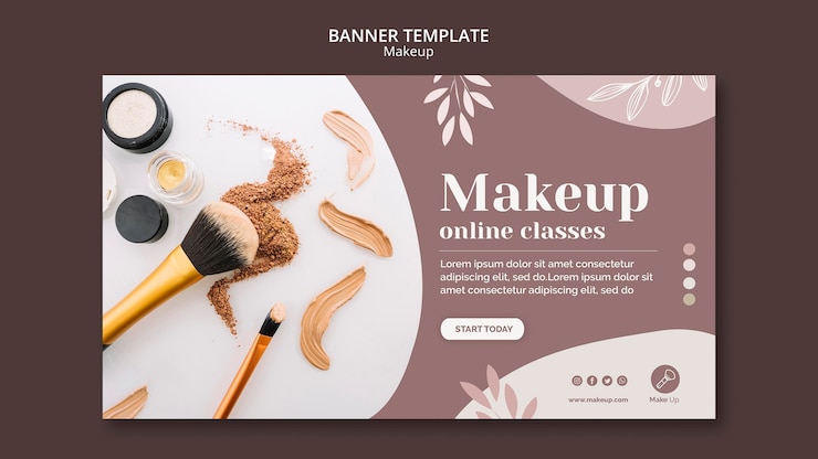 PSD gratuito plantilla de banner de concepto de maquillaje