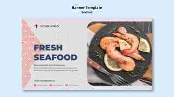 PSD gratuito plantilla de banner de concepto de mariscos