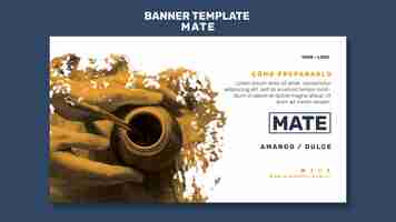 PSD gratuito plantilla de banner de concepto de mate