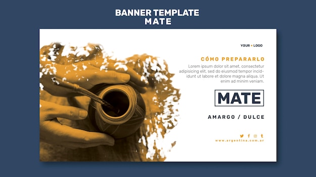 Plantilla de banner de concepto de mate