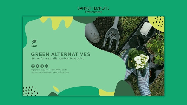 PSD gratuito plantilla de banner de concepto de medio ambiente