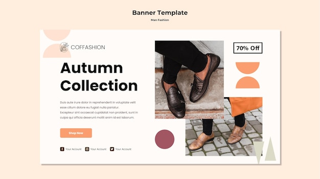 Plantilla de banner de concepto de moda hombre