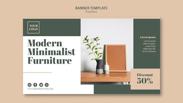 PSD gratuito plantilla de banner de concepto de muebles